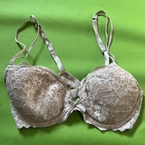 34C Chantelle Underwire Unlined Mesh Pink Full Coverage Bra size‎